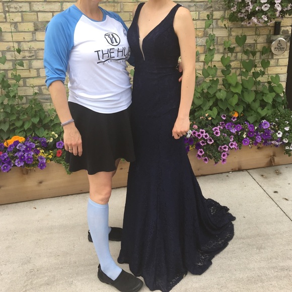 Navy Blue Prom Dress - Picture 3 of 4